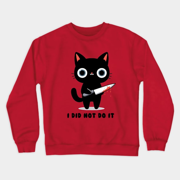 The Innocent Cat Crewneck Sweatshirt by TeeChill Designs